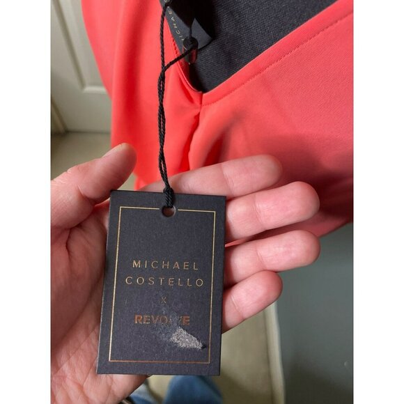 Michael Costello x REVOLVE Izzy Mini Dress Women's Medium Coral - Picture 6 of 9